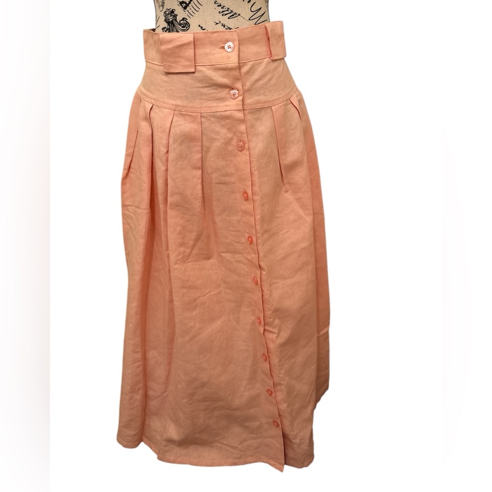 Peach Button-Down Women's Skirt